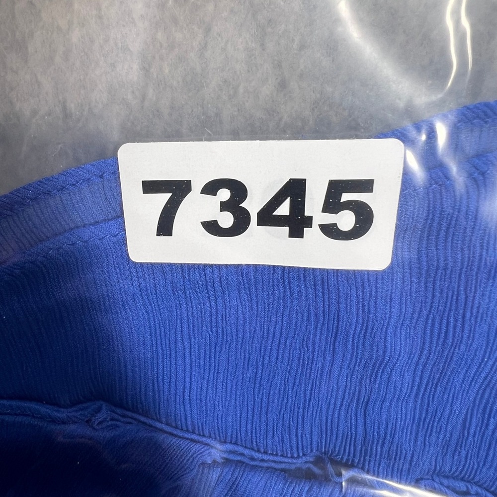 J. Crew Blue Silk Chiffon Pleated Sleeveless Cocktail Dress 42103 Womens 6P - Picture 8 of 8